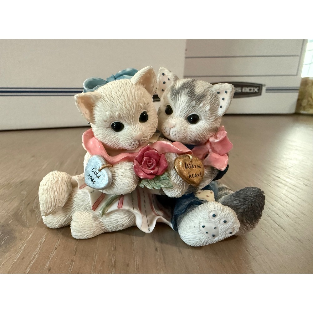 Vintage 1997 Calico Kittens Cold Nose Warm Heart Figurine Enesco 295442 Cats